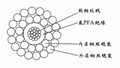 WGSPFA-8.00mm单芯氟塑料PFA绝缘双钢丝铠装承荷探测电缆